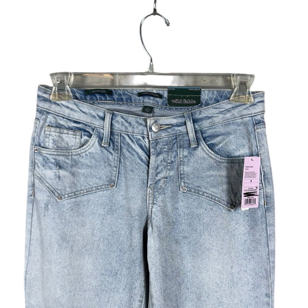 Y2K Low Rise Boot Cut Jeans Size 6 Hippie Festival Edgy 90s Flare Western New - Picture 2 of 7